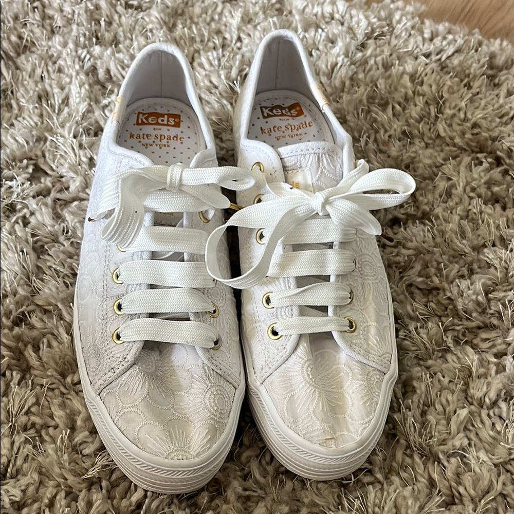 Kate Spade White Lace Sneakers - Picture 4 of 6